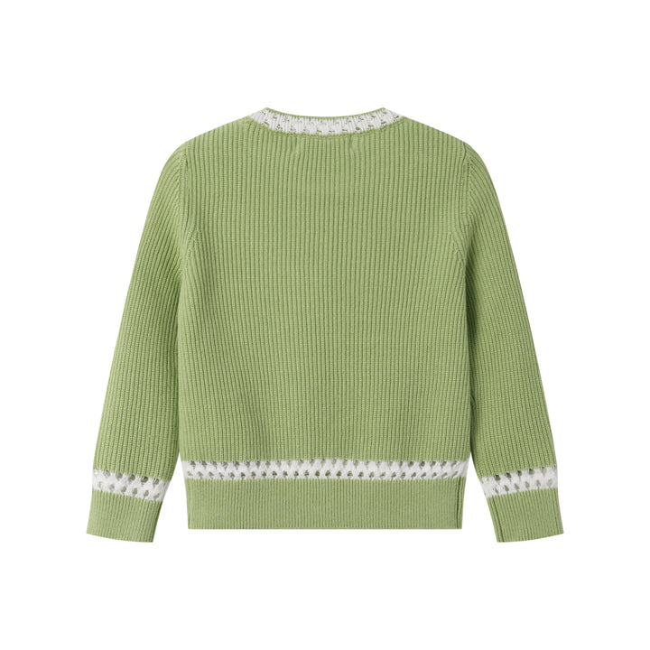 SWEATER WITH CONTRAST EDGING-GREEN