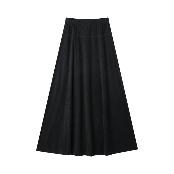 TERRY MAXI SKIRT-BLACK