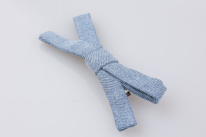 SMALL HAIRBOWS-CHAMBRAY