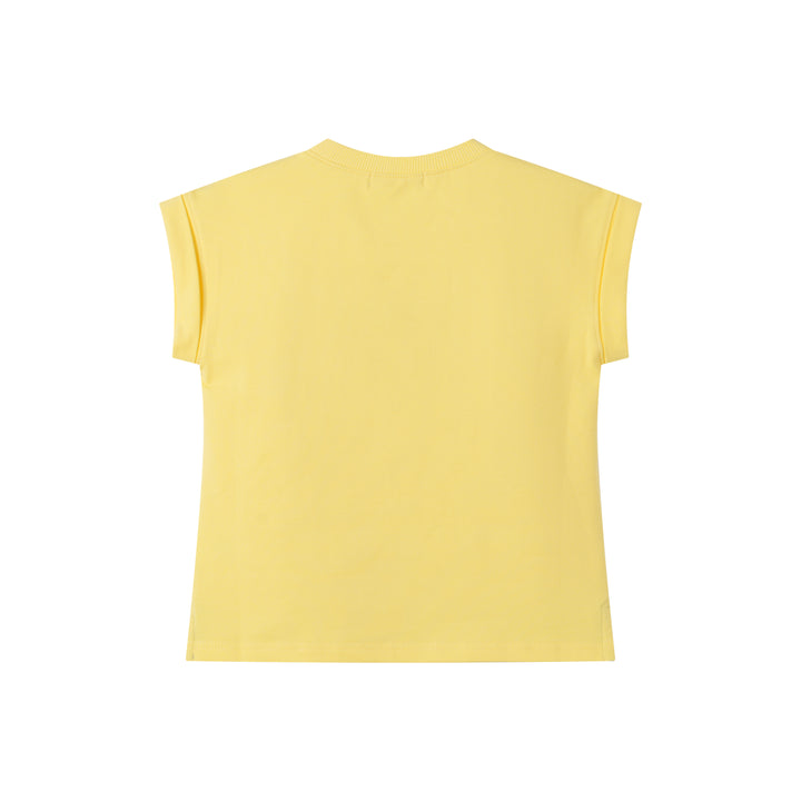 "P" EMBLEM SHORT SLEEVE SWEAT-YELLOW