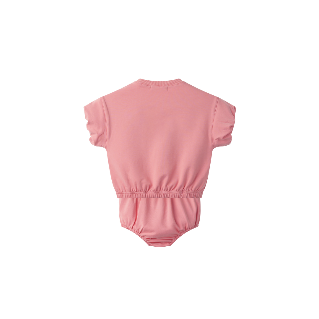 CAP SLEEVE BLOOMER SET WITH FLOWERS-PINK