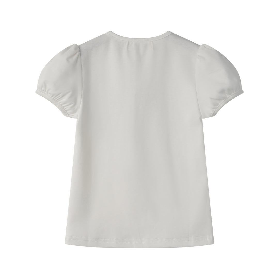 LITTLE GIRL SHORT SLEEVE HEART TEE-WHITE