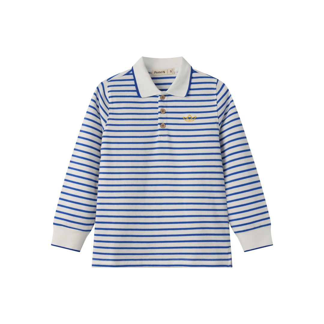 BOYS STRIPED POLO-BLUE STRIPED