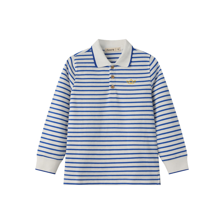 BOYS STRIPED POLO-BLUE STRIPED