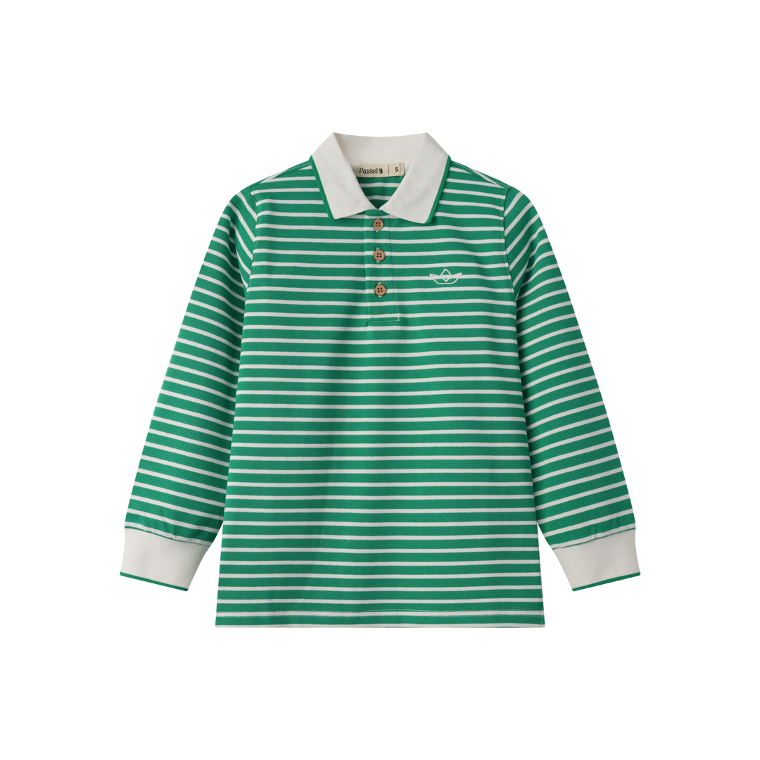 BOYS STRIPED POLO-GREEN STRIPED