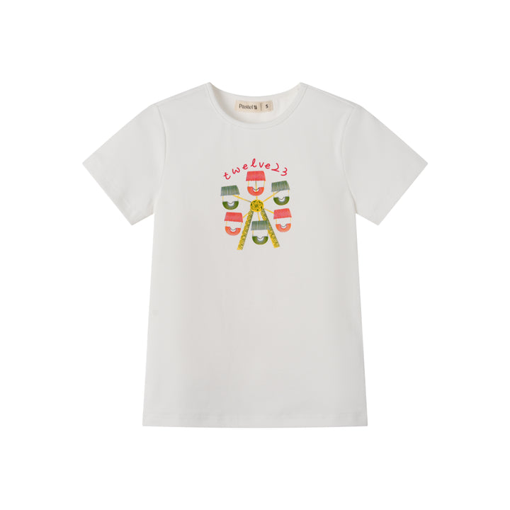 FERRIS WHEEL SHORT SLEEVE TEE-WHITE