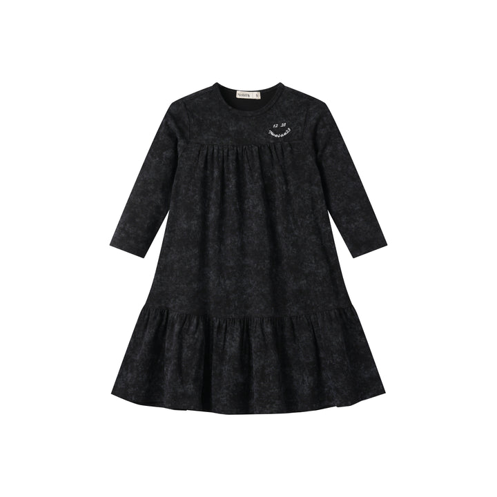 1223 SMILING SWEAT DRESS-BLACK