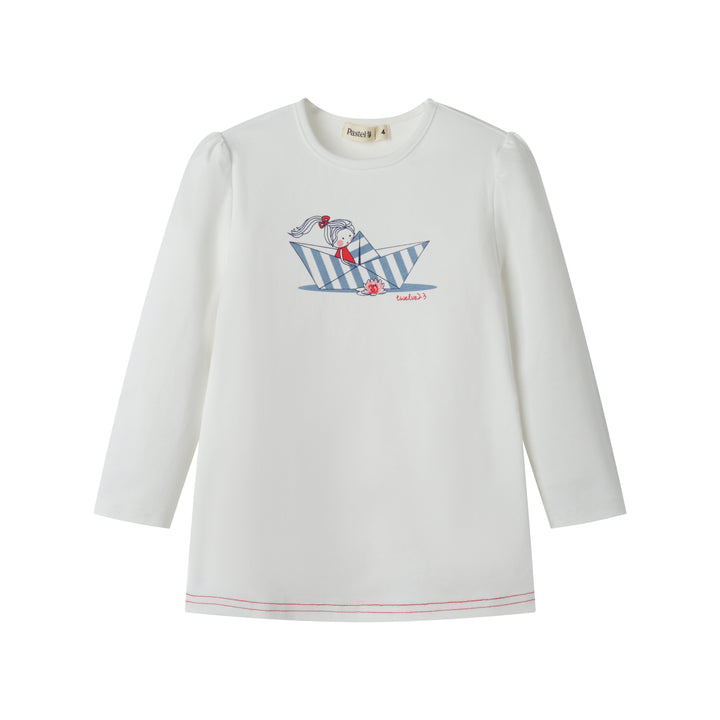 LONG SLEEVE SAILING TEE-WHITE