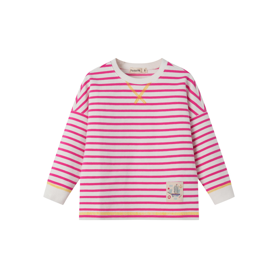 STRIPED SWEATSHIRT-PINK STRIPED