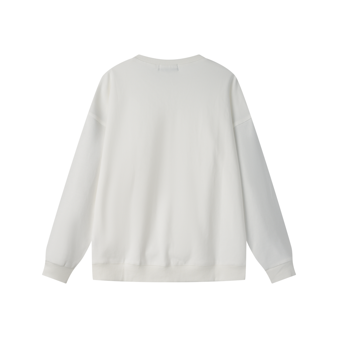 SWEATSHIRT WITH CONTRAST SLEEVES-WHITE