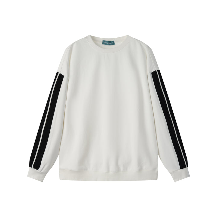 SWEATSHIRT WITH CONTRAST SLEEVES-WHITE