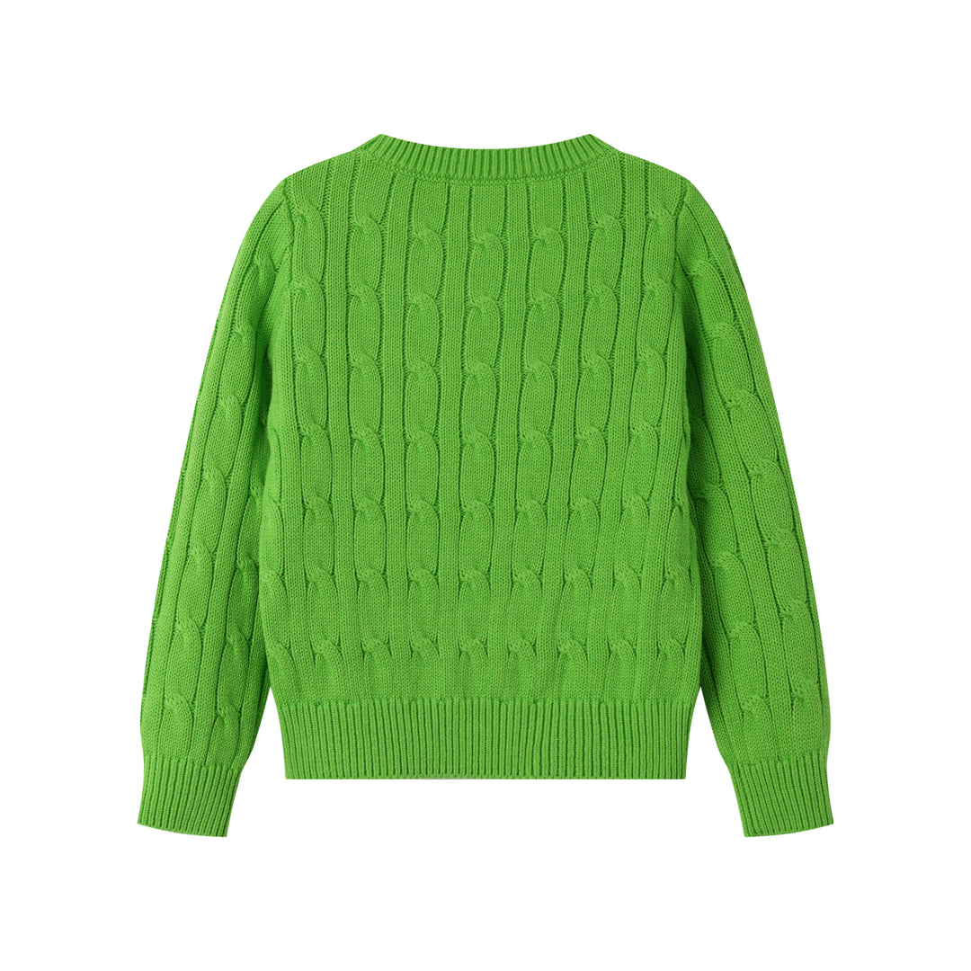 CABLE STITCH SWEATER-GREEN