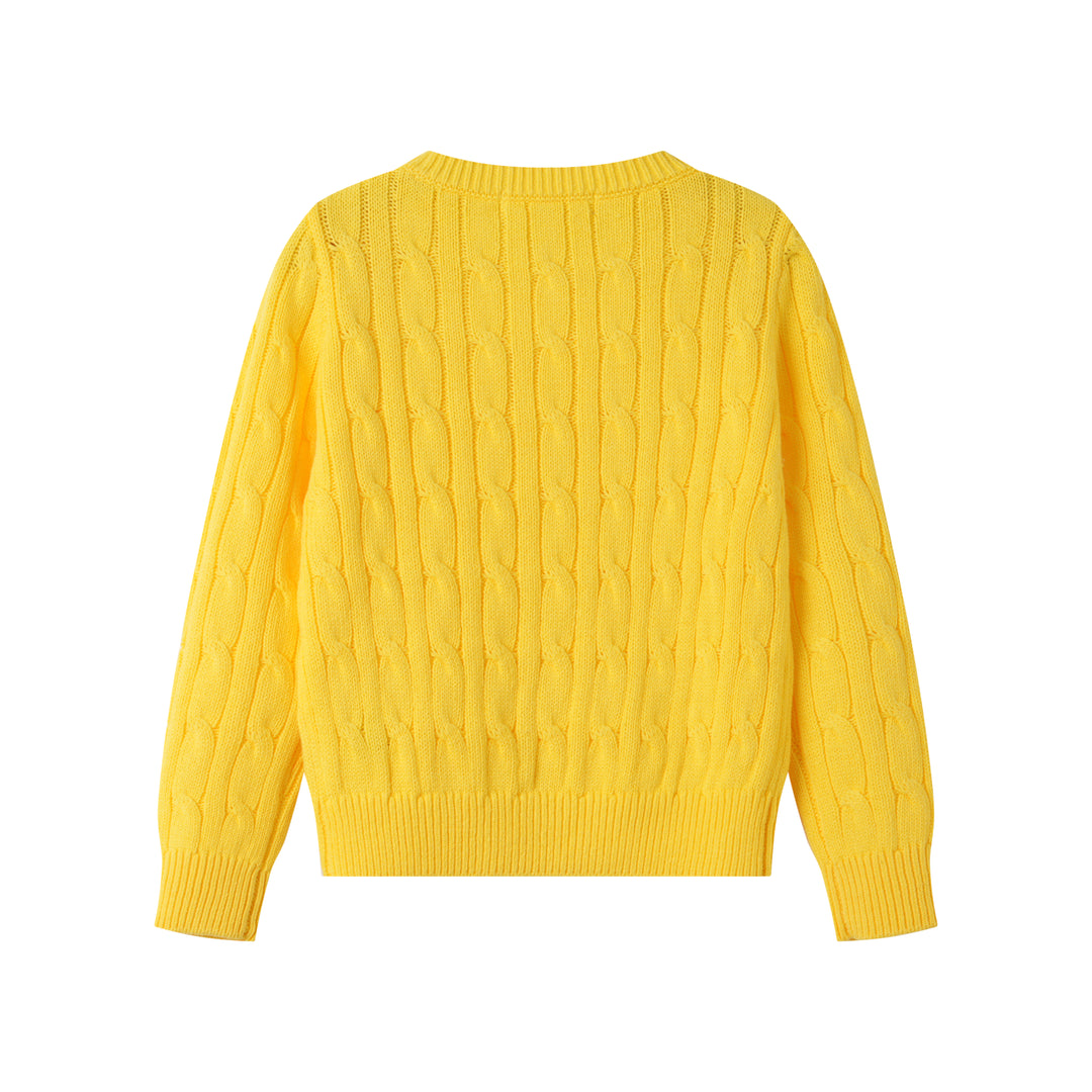 CABLE STITCH SWEATER-YELLOW