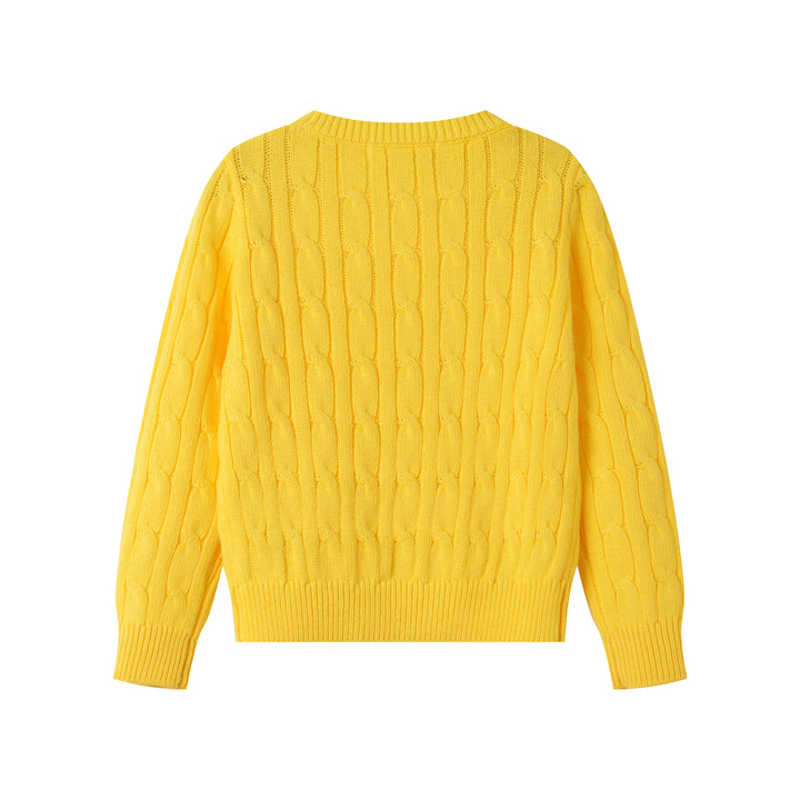 CABLE STITCH SWEATER-YELLOW