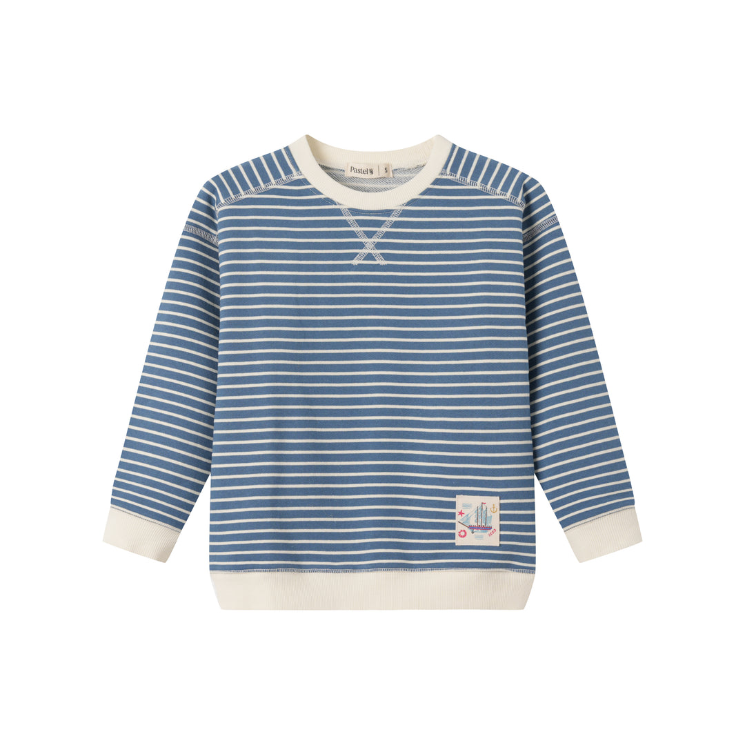 WUT504-STRIPED SWEATSHIRT-BLUE STRIPED