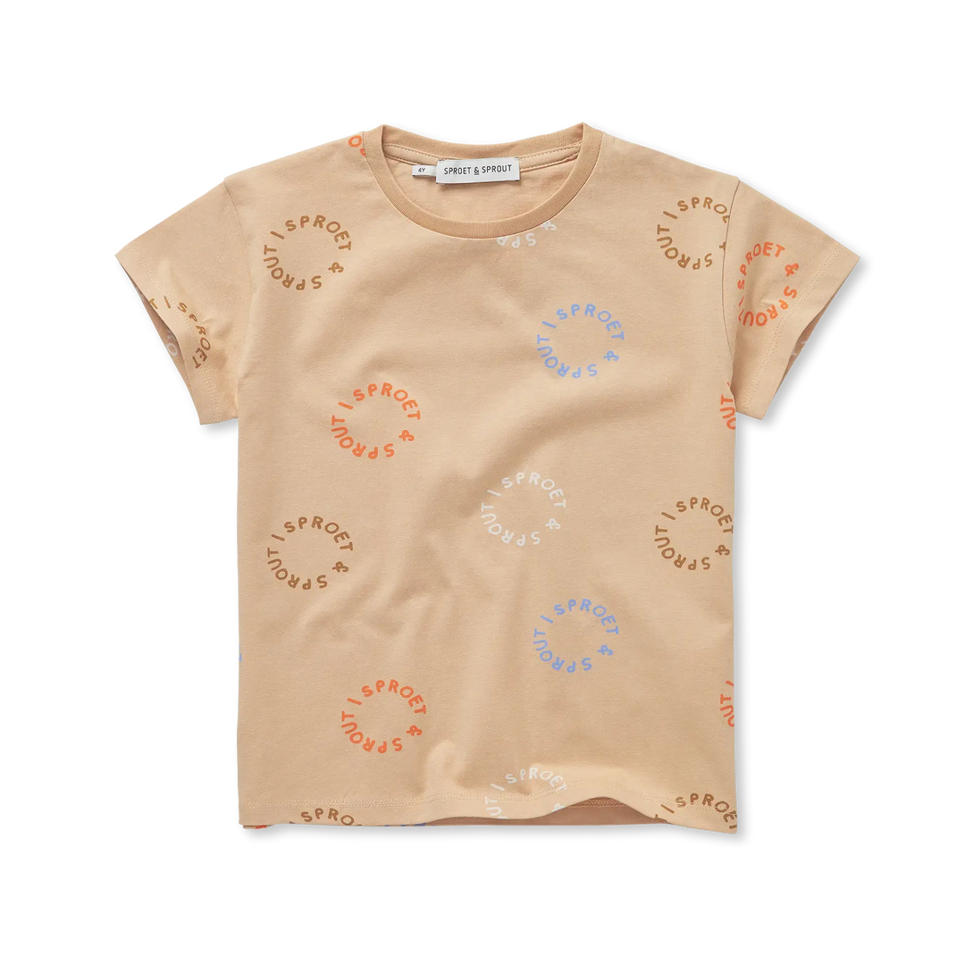 S26-2144 T-SHIRT SPROET PRINT  - SAND