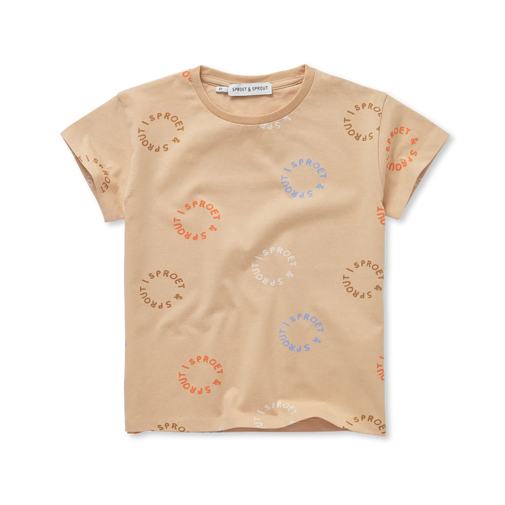 S26-2144 T-SHIRT SPROET PRINT  - SAND