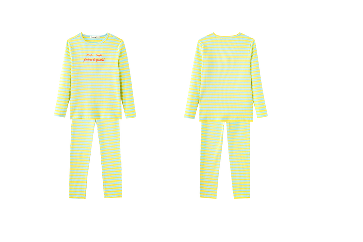 STRIPED RIBBED PAJAMA-YELLOW STRIPED