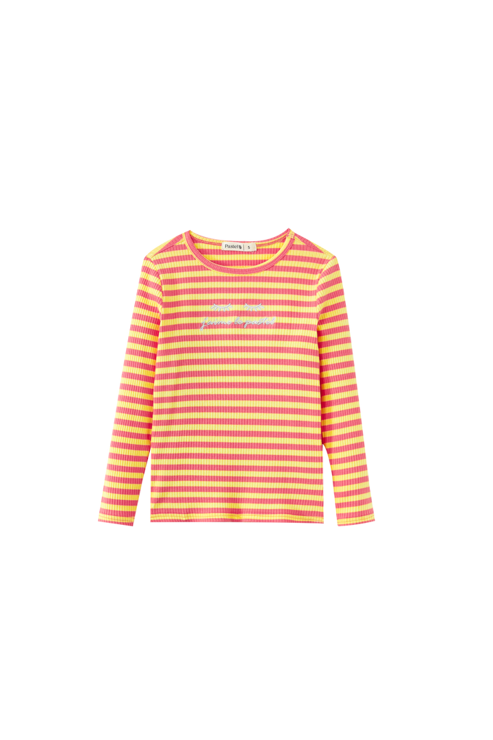 STRIPED RIBBED PAJAMA-PEACH STRIPED