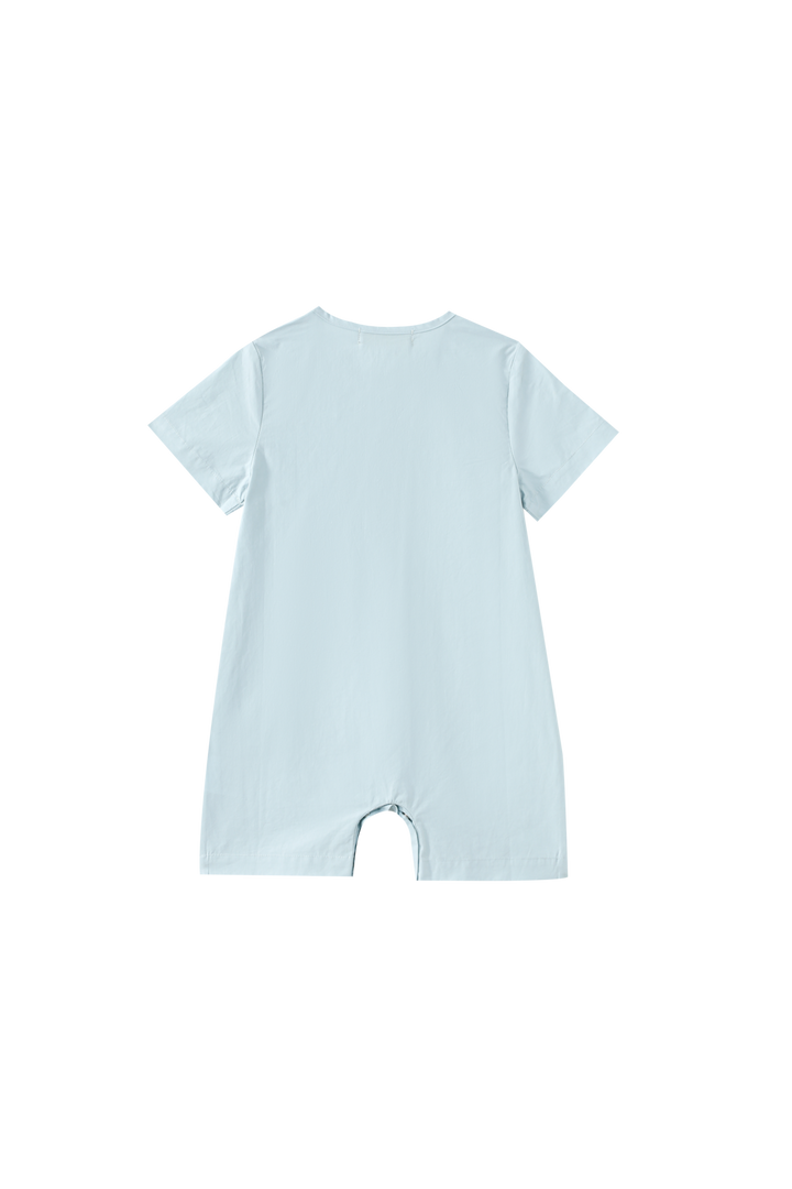 SIDE BUTTON ROMPER-BLUE