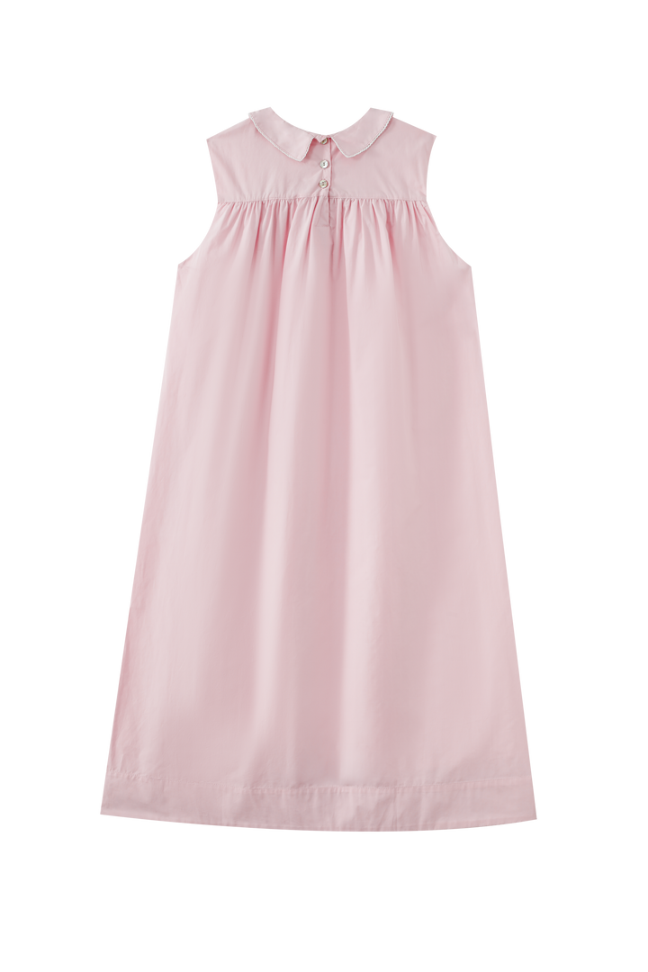 EMBROIDERED COLLAR MIDI JUMPER-LIGHT PINK