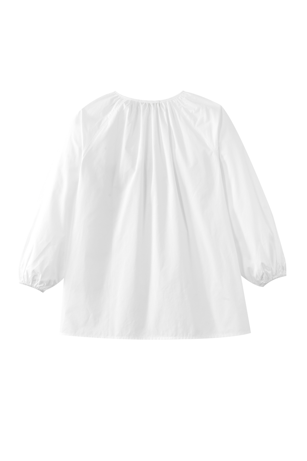 BLOUSE WITH SIDE BOW-WHITE