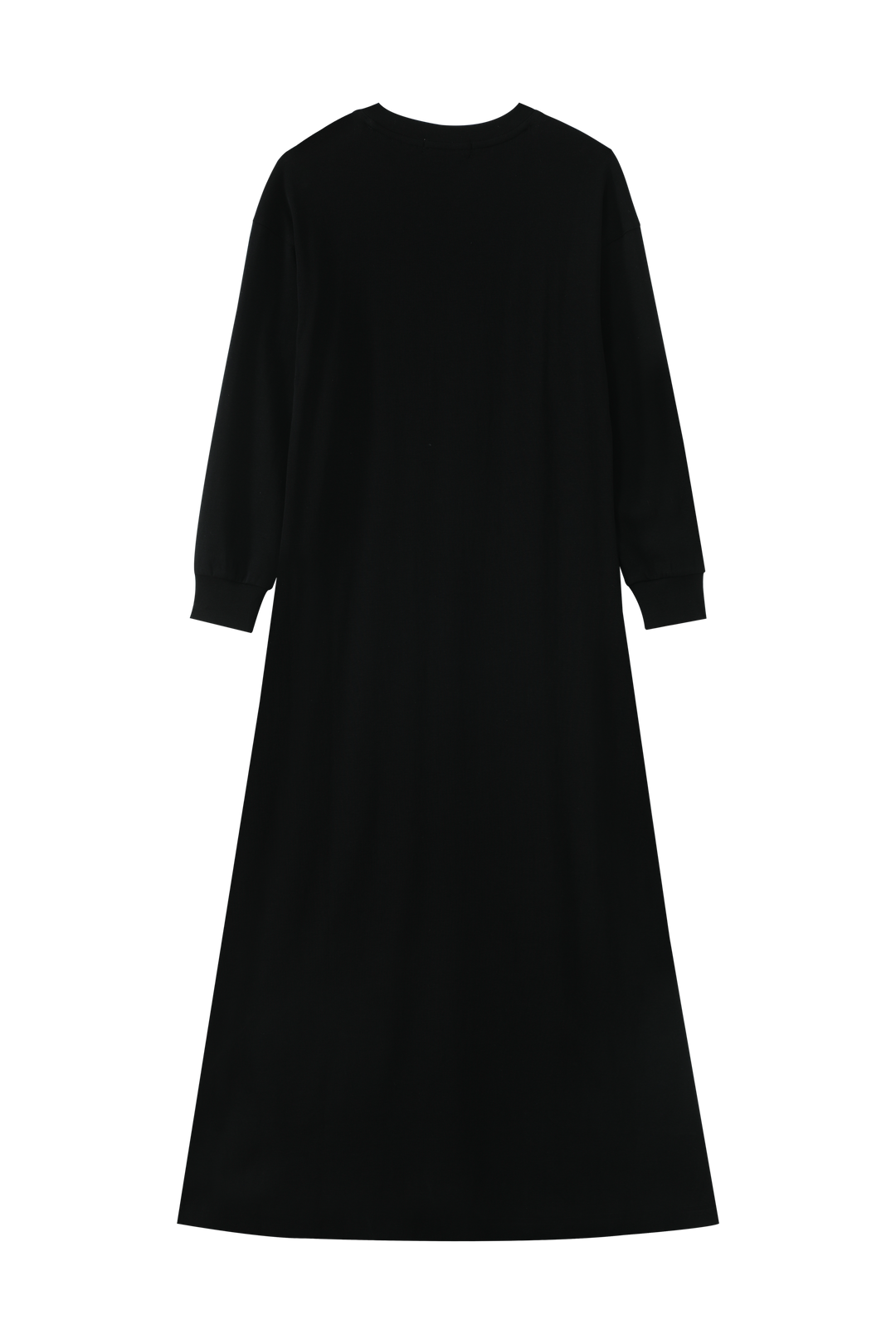 NIGHTGOWN WITH CENTER EMBROIDERY-BLACK