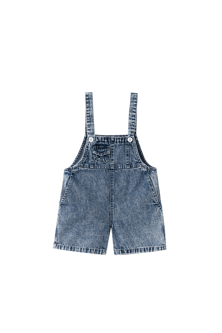WASHED DENIM SHORTALL-CHAMBRAY