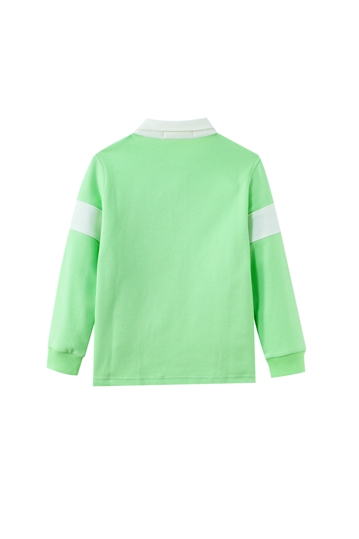 POLO WITH CENTER STRIPE-MINT GREEN
