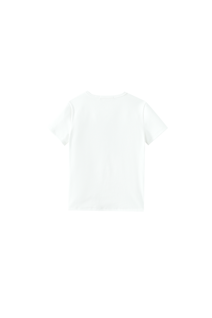 SHORT SLEEVE HORSE AND BUGGY PRINTED T-SHIRT-WHITE