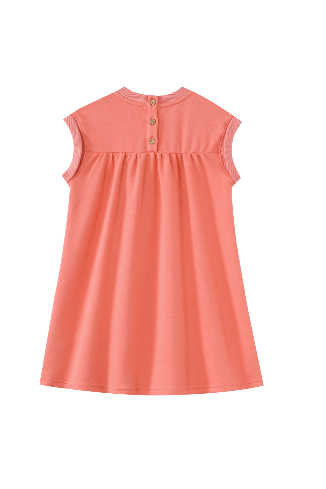 DROP SHOULDER HEATHERED DRESS-CORAL