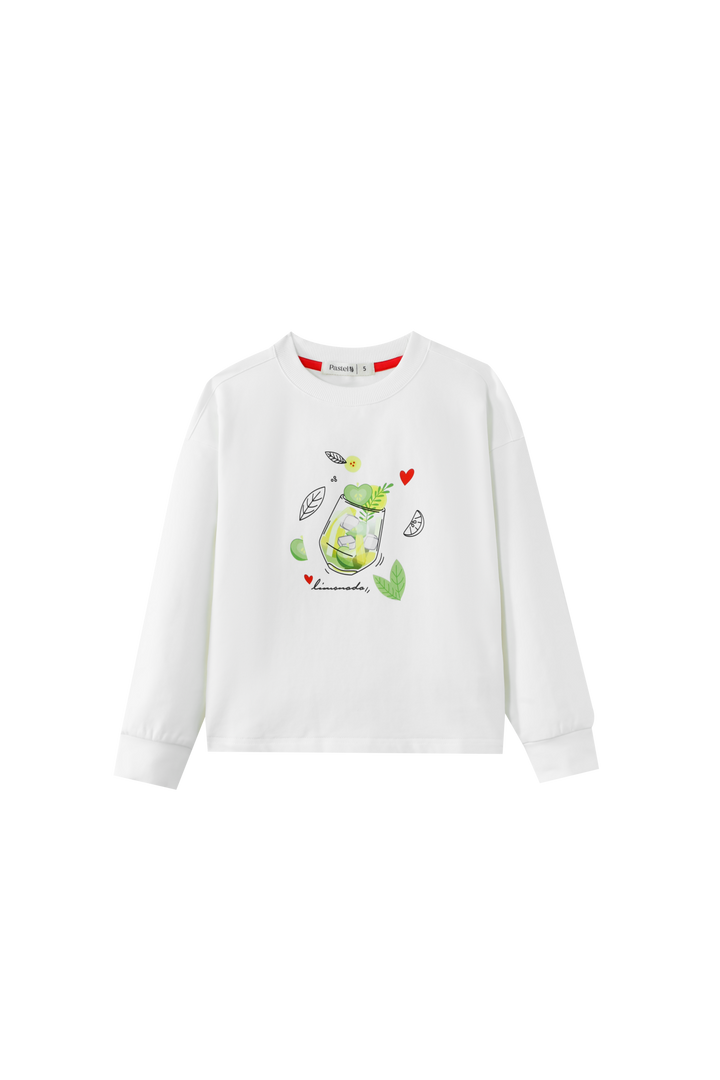 CITRUS BURST SWEATSHIRT-WHITE