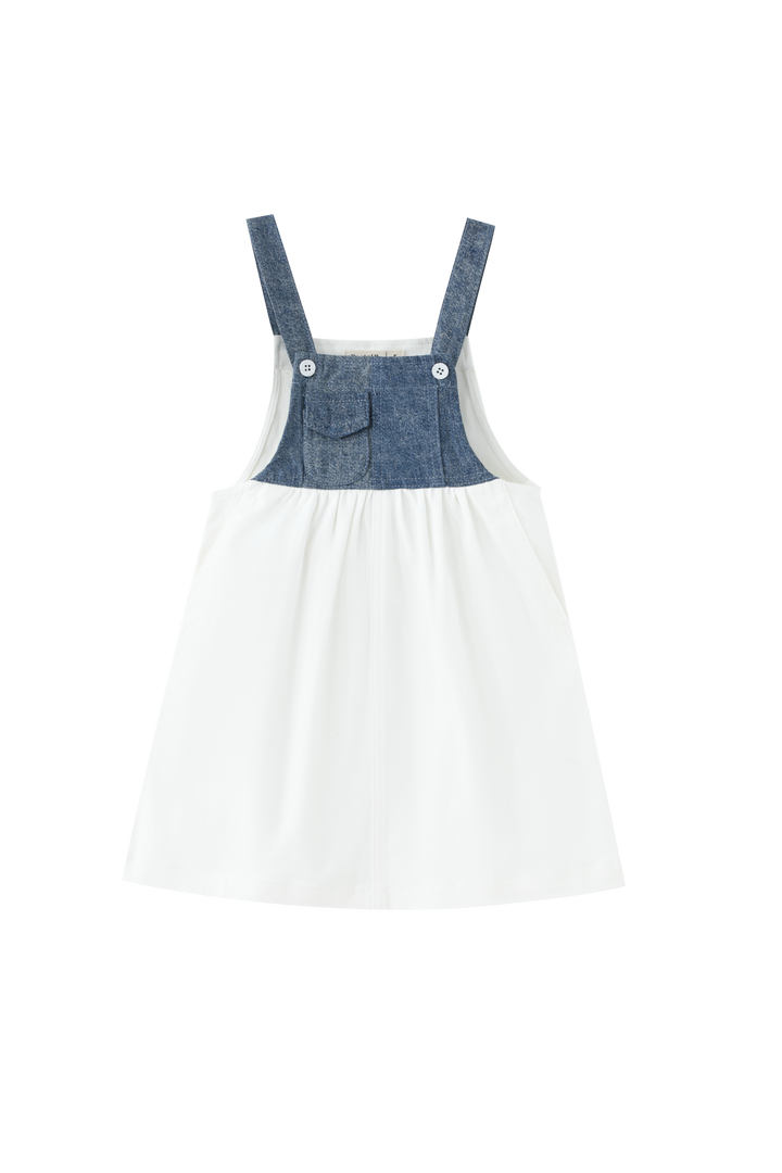 COLORBLOCK DENIM JUMPER-WHITE/DENIM