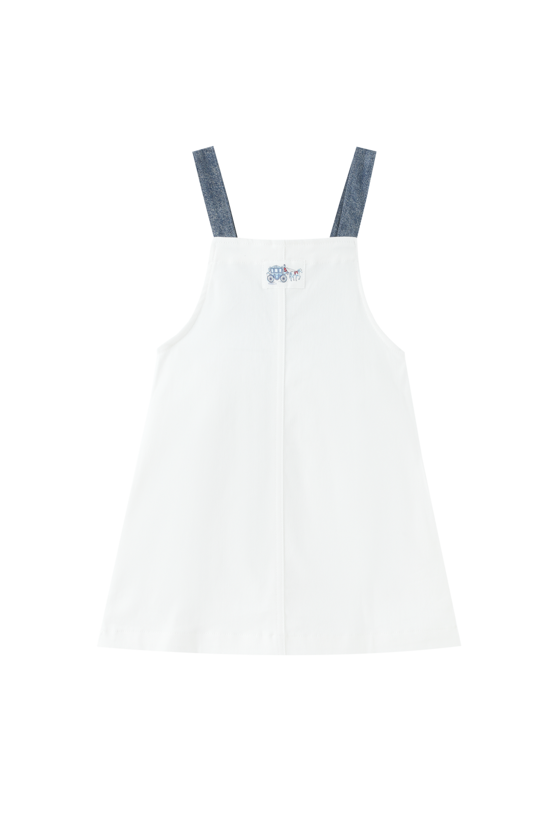 COLORBLOCK DENIM JUMPER-WHITE/DENIM