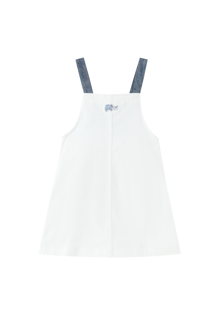 COLORBLOCK DENIM JUMPER-WHITE/DENIM