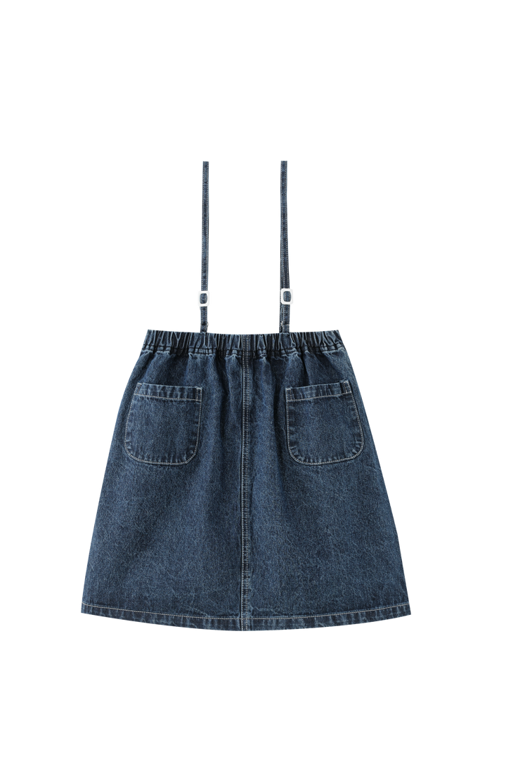 THIN STRAPPED JUMPER WITH POCKETS-DENIM
