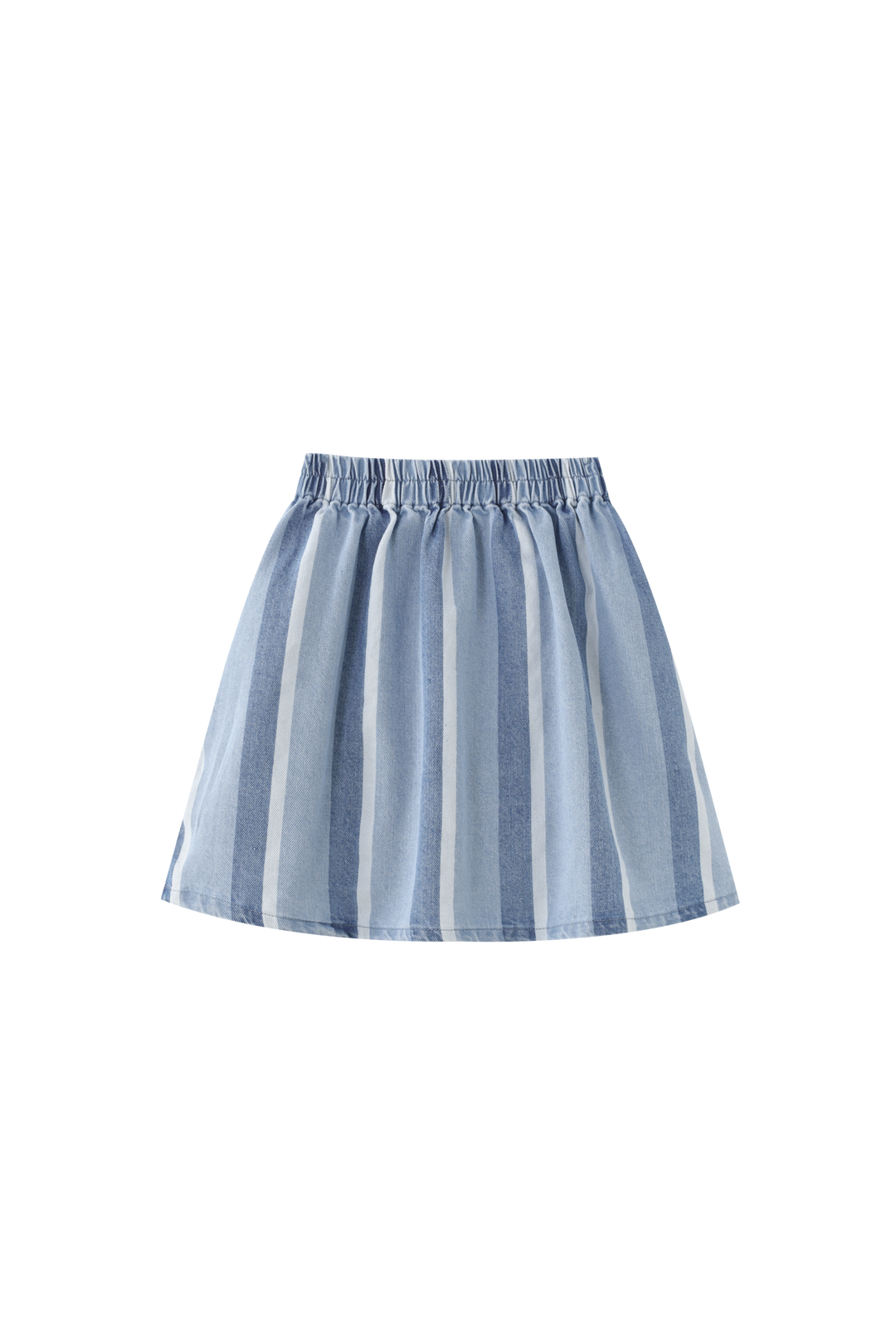 DENIM STRIPED CIRCLE SKIRT-DENIM STRIPED
