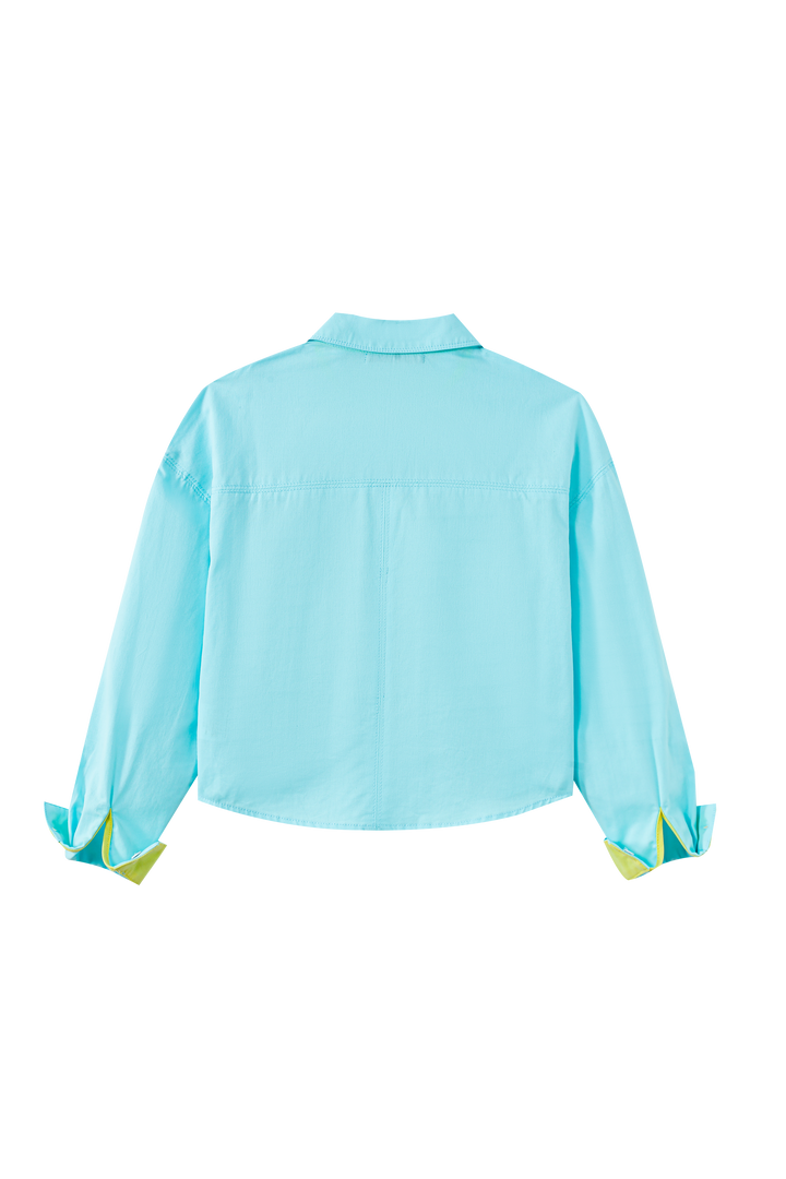 TEEN SHIRT WITH SIDE POCKET-BLUE
