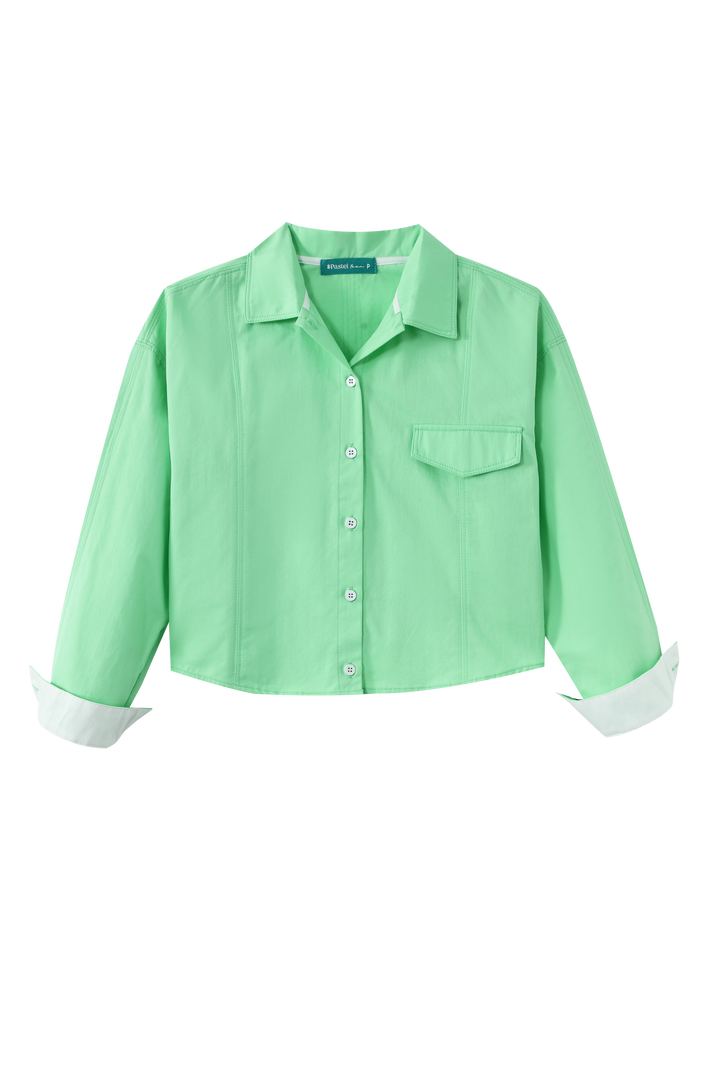 TEEN SHIRT WITH SIDE POCKET-GREEN