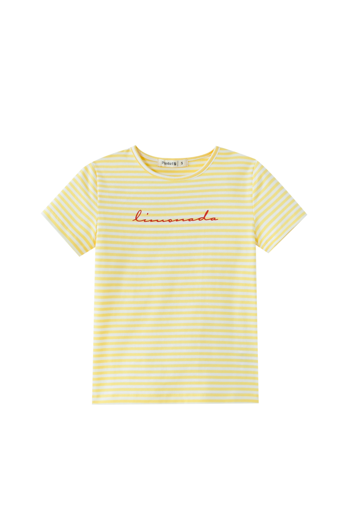 SHORT SLEEVE STRIPED LIMONADA T-SHIRT-YELLOW STRIPED