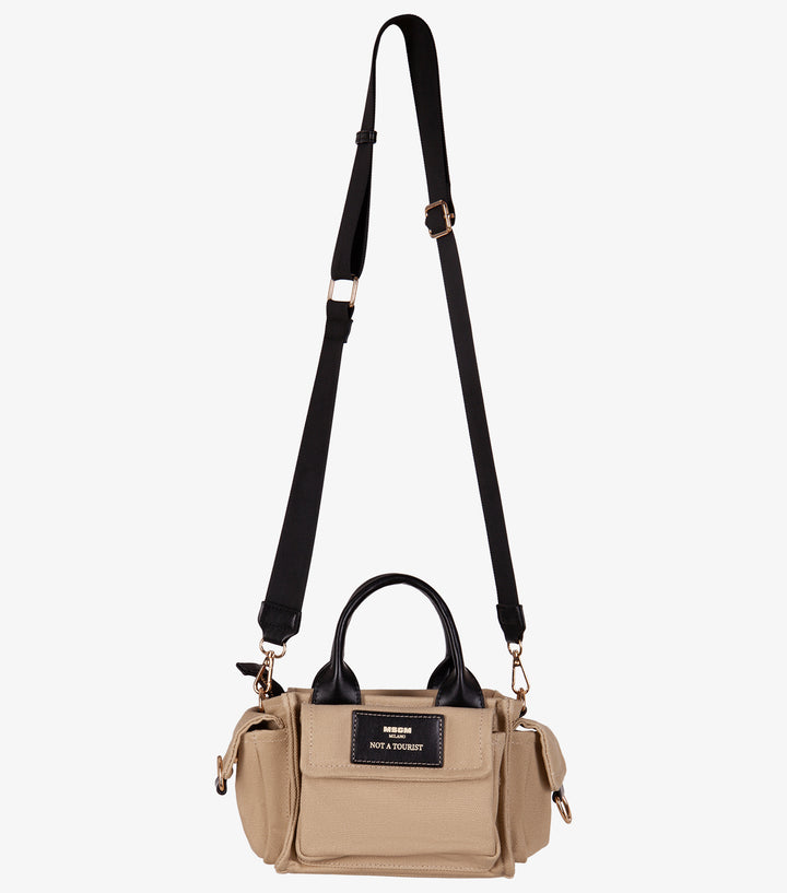 JGBA109-MINI BAG CANVAS ECO-LEATHER GIRL-013 05 CRM/BLK