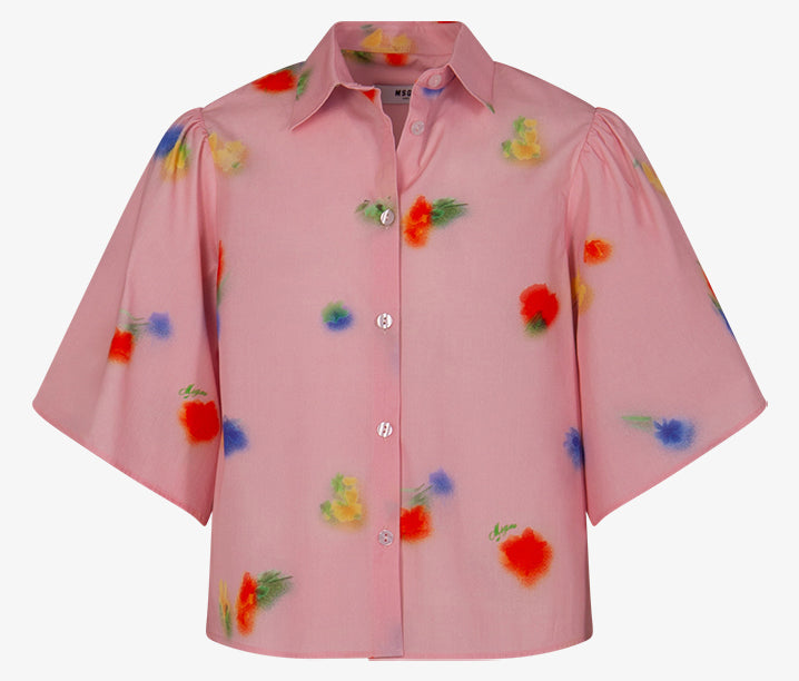 JGSI207-GIRLS S/S POPLIN SHIRT-PINK