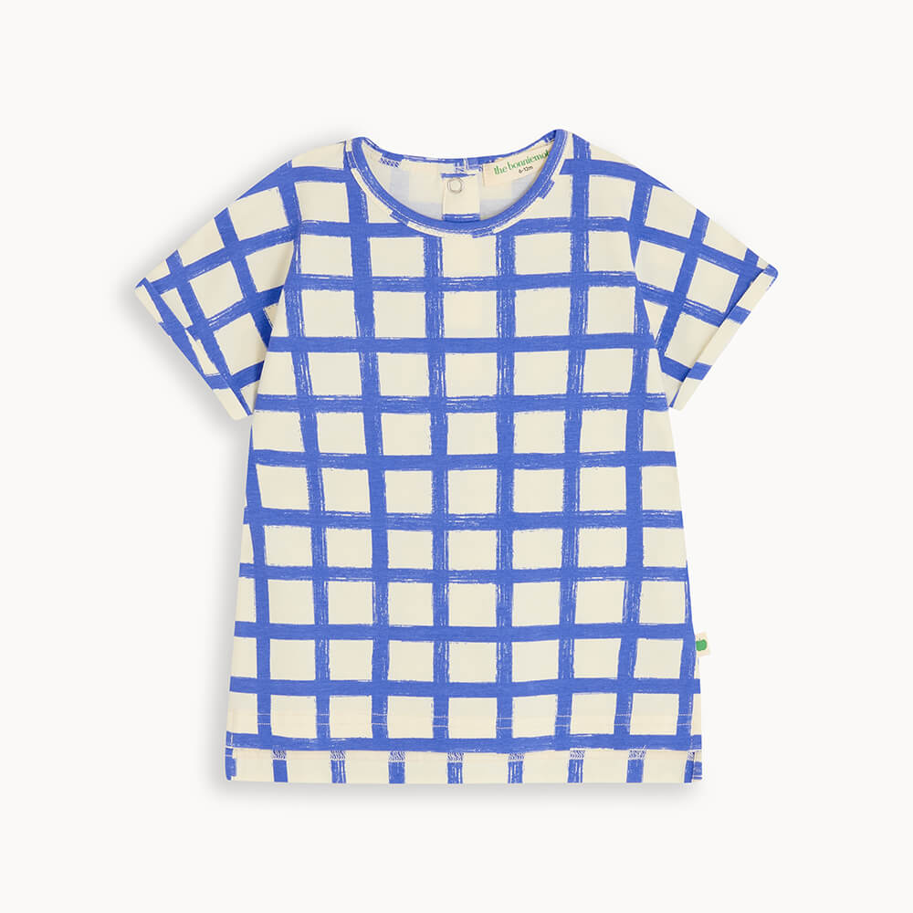 SANTORINI 3608-T-SHIRT-BLUE CHECKER