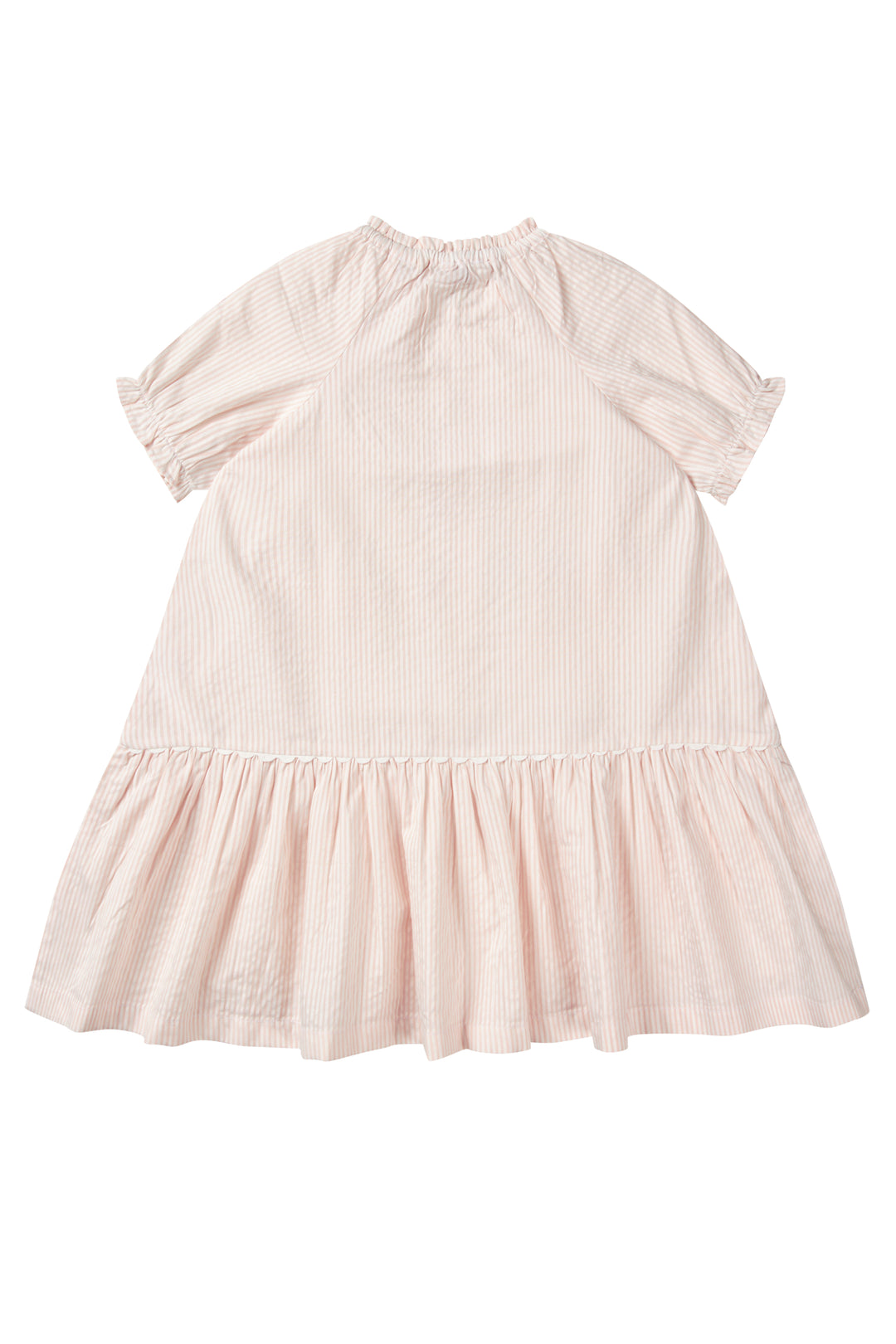 261-200-502 SEERSUCKER DRESS W. POCKETS - DUSTY ROSE W CREAM STRIPE