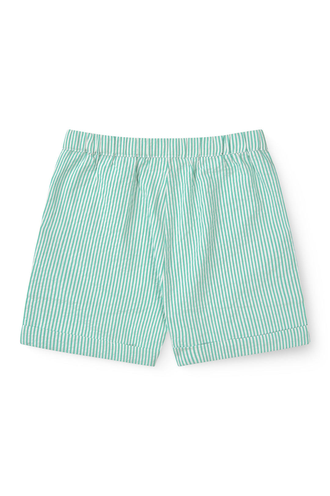 241-200-401 SEERSUCKER SHORTS SPORTY - SHARP GREEN W CREAM STRIPE