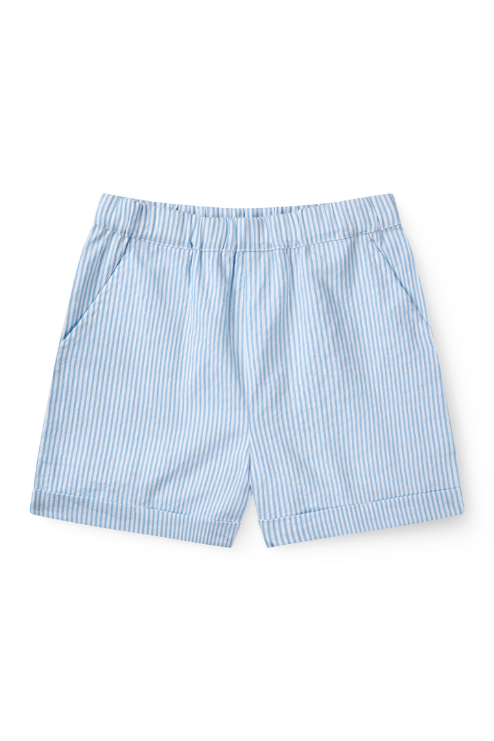 241-200-401 SEERSUCKER SHORTS SPORTY - SKY BLUE W CREAM STRIPE