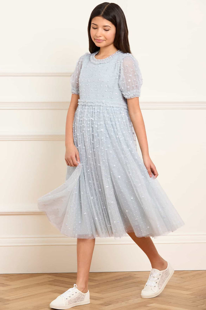 SEQUIN GISELLE KIDS DRESS-FRENCH BLUE