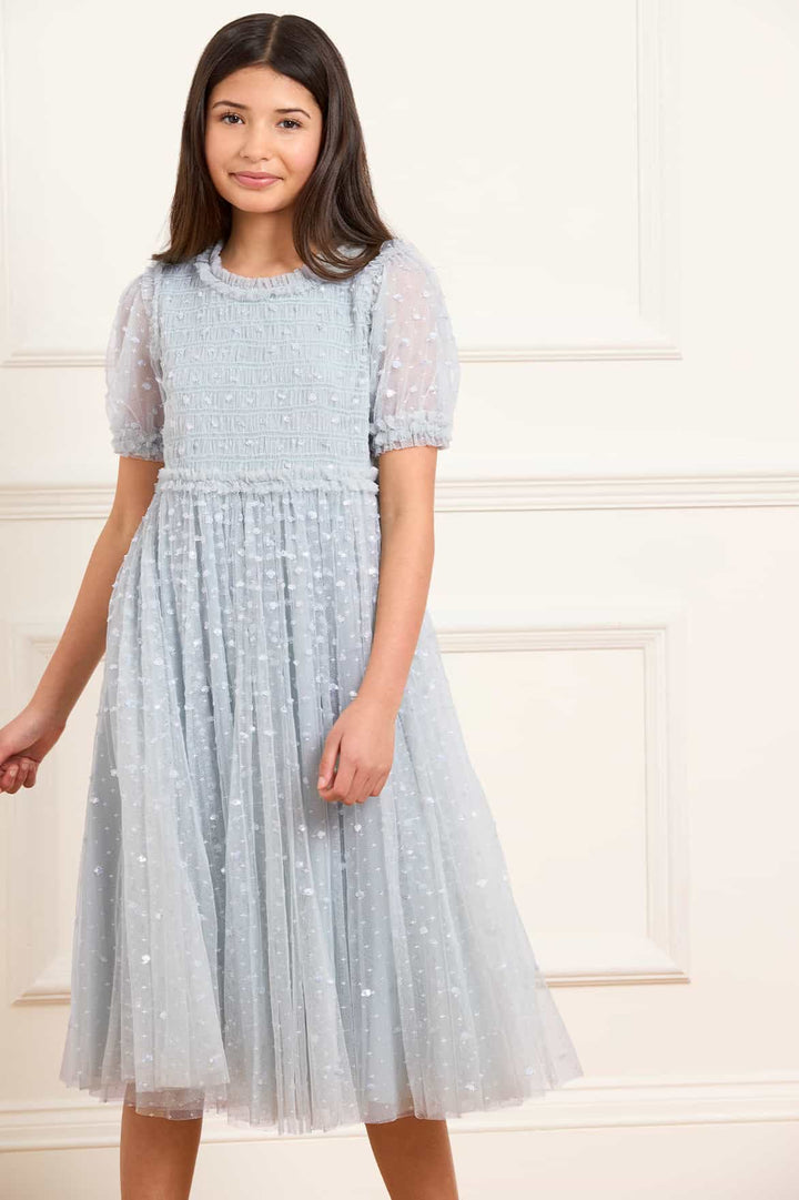 SEQUIN GISELLE KIDS DRESS-FRENCH BLUE