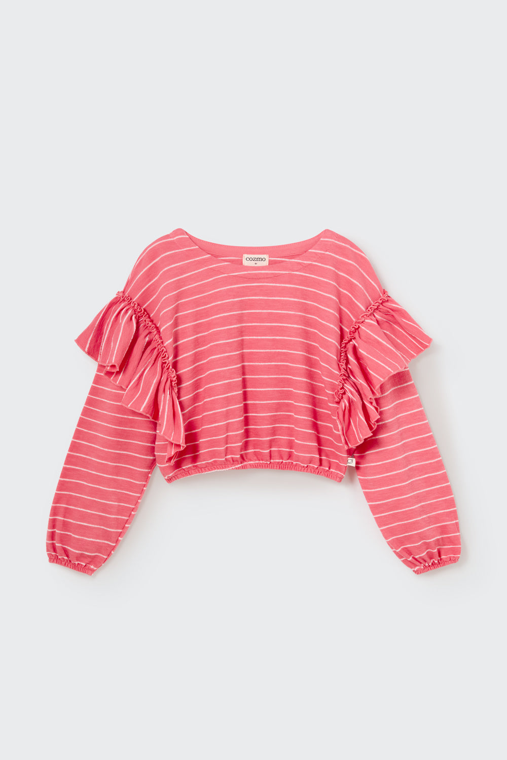 SILVIAK304S5-ORGANIC WIDE STRIPES SWEATSHIRT-confetti pink