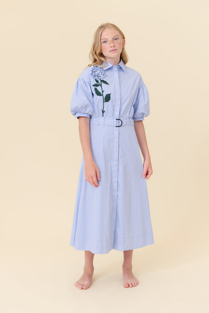 L311-Victoria Applique Dress-Blue